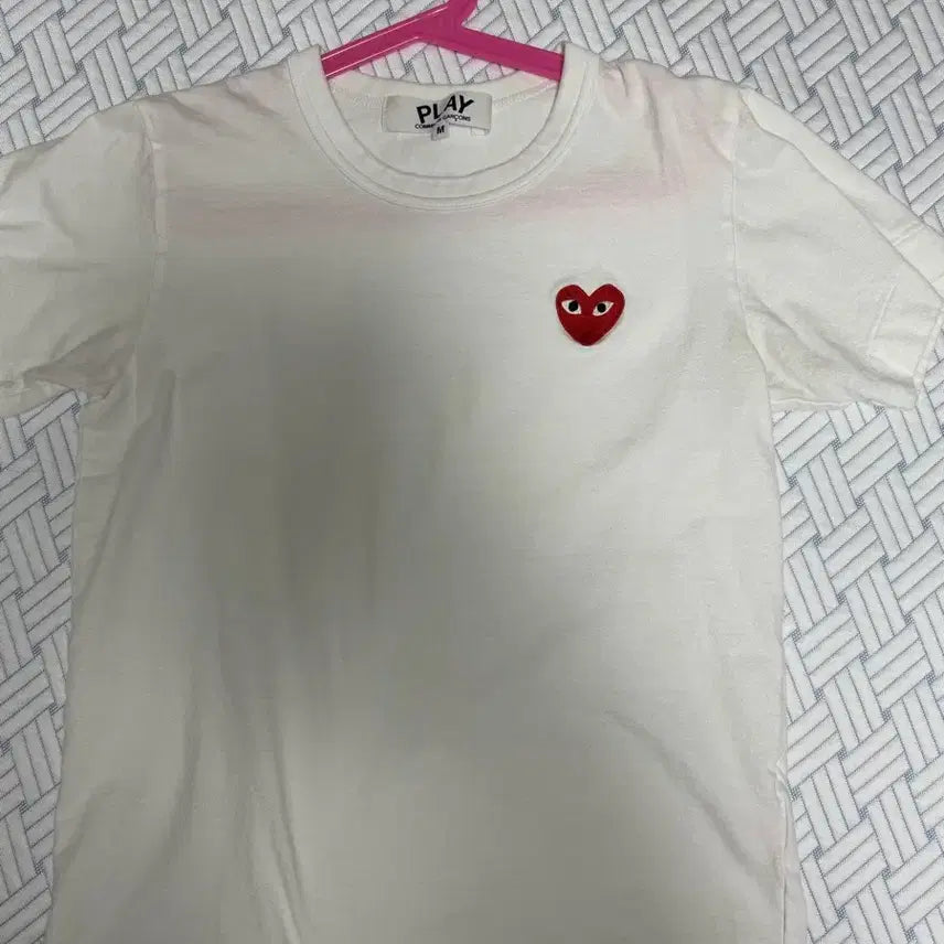 [BUNJANG] Comme des Garçons PLAY T-Shirt White / 꼼데가르송 플레이 반팔티 화이트