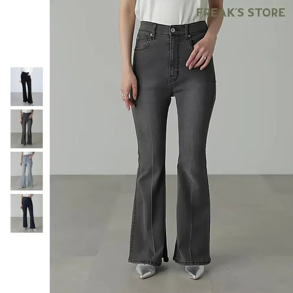 [BUNJANG] Freak's Store Inside Slit Bell Bottom Denim Pants / 프리즈마트 인사이드슬릿 벨보텀 데님팬츠