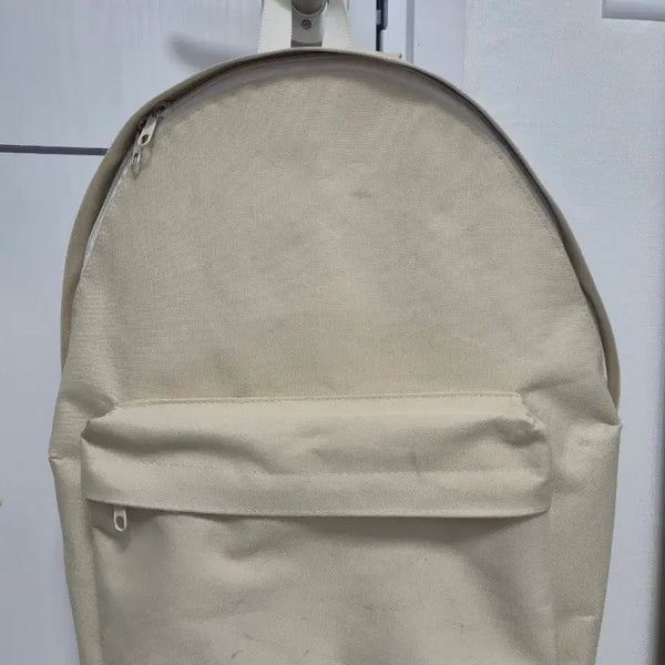 [BUNJANG] Ivory Beige Canvas Backpack / 아이보리 베이지색  캔버스 백팩
