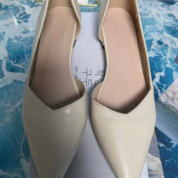[BUNJANG] Chakhan Gudu Pointed Toe Flat Shoes (Ivory/Beige) / 착한구두 플랫슈즈 아이보리/베이지