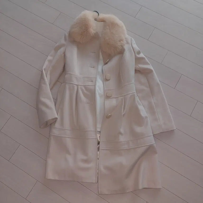 [BUNJANG] Angora Wool Coat White / 일본직수 앙고라 울코트 양털코트 화이트 로맨틱 분위기 최고 (사은품 증정!!)