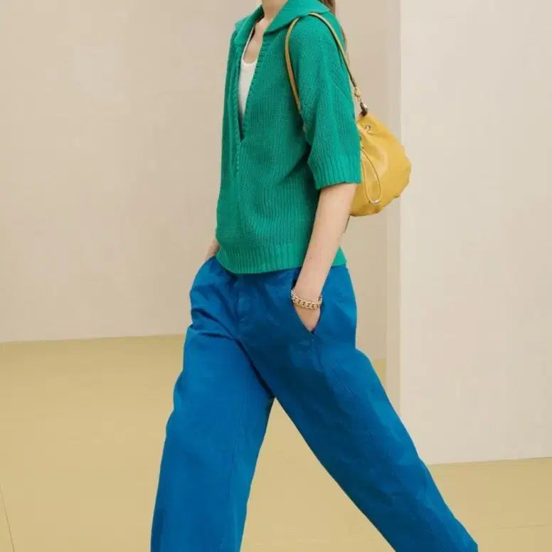 [BUNJANG] Zara SRPLS BNN PNT 16 Blue Linen Blend Pants - Size S / 자라 (SRPLS 라인) BNN PNT 16 블루 팬츠 S사이즈