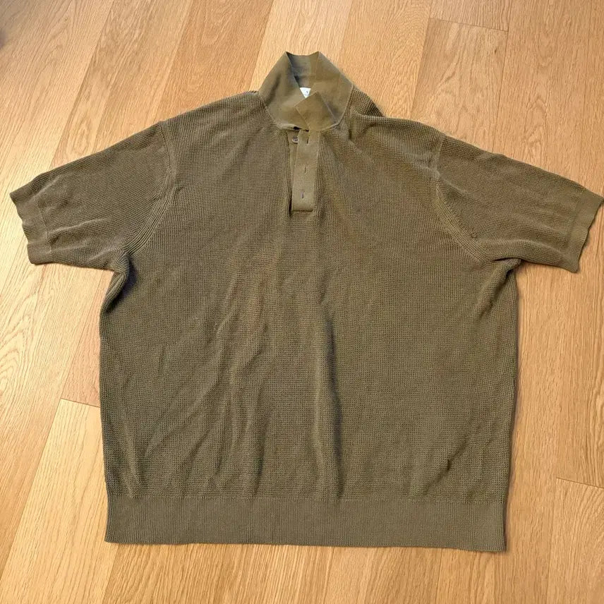 [BUNJANG] Studio Nicholson Short Sleeve Knit XL Khaki / 스튜디오 니콜슨 반팔 니트 XL 카키