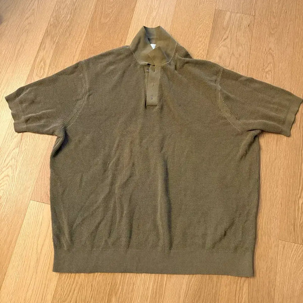 [BUNJANG] Studio Nicholson Short Sleeve Knit XL Khaki / 스튜디오 니콜슨 반팔 니트 XL 카키