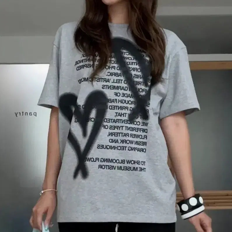[BUNJANG] The Museum Visitor Heart T-Shirt M / [새상품] 더뮤지엄비지터 heart 티셔츠 M