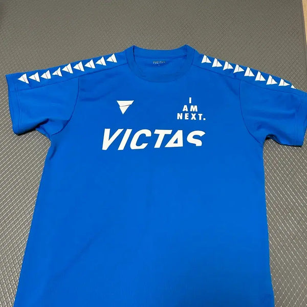 [BUNJANG] Victas Blue Table Tennis Shirt with Triangle Pattern / 빅타스 탁구 셔츠