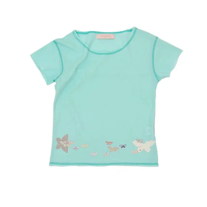 [BUNJANG] Tangled Mint Butterfly T-Shirt / 탱글링 민트 나비 티셔츠