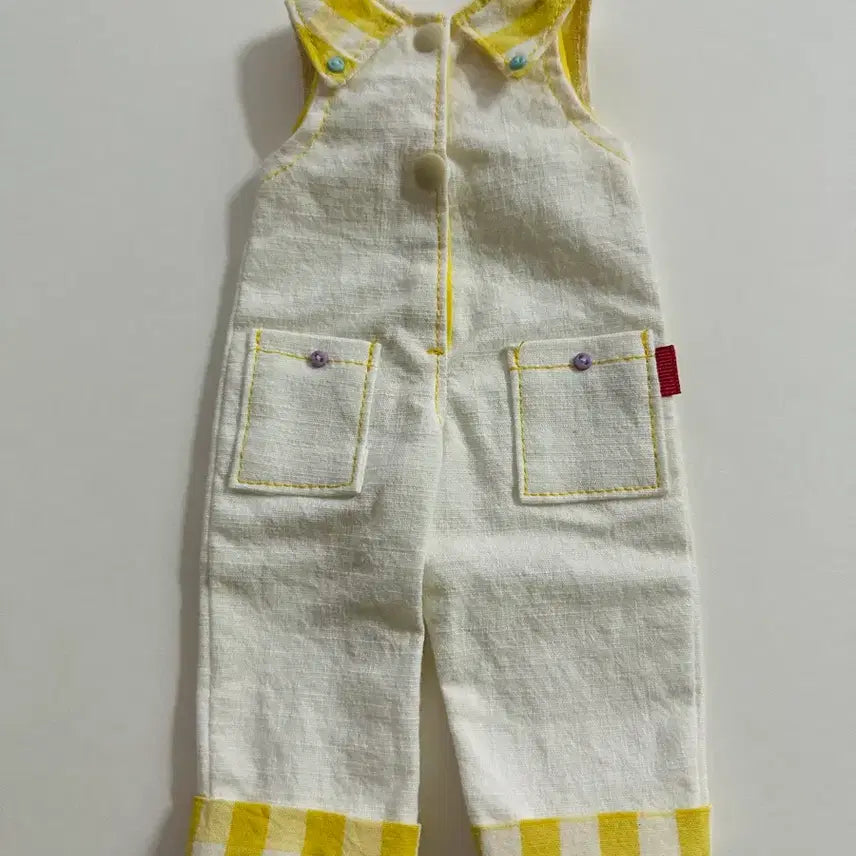 [BUNJANG] Yellow Checkered Jumpsuit for Dolls / 레이나인형 점프바지