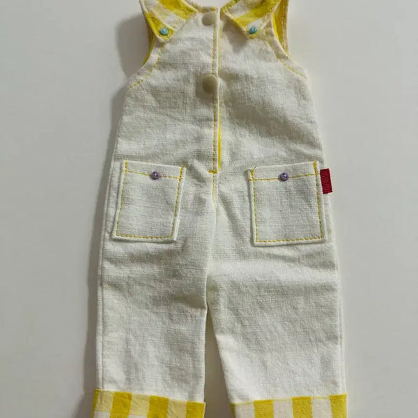 [BUNJANG] Yellow Checkered Jumpsuit for Dolls / 레이나인형 점프바지