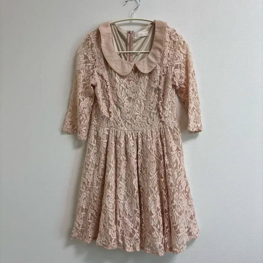 [BUNJANG] LizLisa Satin Lace Mini Dress Pink / [리즈리사] 새틴 레이스 미니 원피스