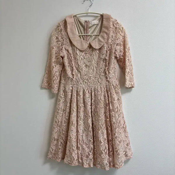 [BUNJANG] LizLisa Satin Lace Mini Dress Pink / [리즈리사] 새틴 레이스 미니 원피스
