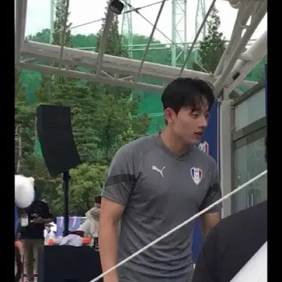 [BUNJANG] Puma Suwon Samsung Bluewings 2023 Training Short Sleeve T-Shirt Grey M / 푸마 수원삼성 블루윙즈 23 트레이닝 반팔 그레이 M