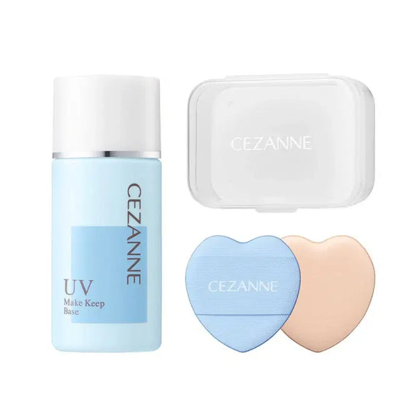 [BUNJANG] Cezanne Make Keep Base Light Blue 30ml + Heart Puff 2pcs / 세잔느 메이크 킵 베이스 라이트블루 30ml+하트 퍼프 2p