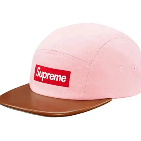 [BUNJANG] Supreme Denim Leather Visor Camp Cap Pink (15FW) / 슈프림 데님 레더 바이저 캠프캡 핑크(15FW)