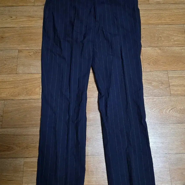 [BUNJANG] Editions M.R Navy Stripe Wool Slacks / editions m.r 네이비 스트라이프 울 슬랙스
