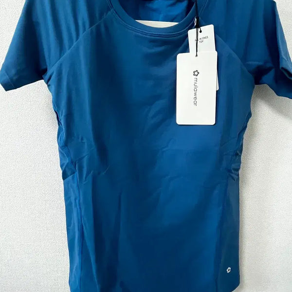 [BUNJANG] Mulawear All In Ones Top Short Sleeve T-Shirt Blue / mulawear 뮬라웨어 올 인 원스 탑 미착용 반팔티셔츠 블루