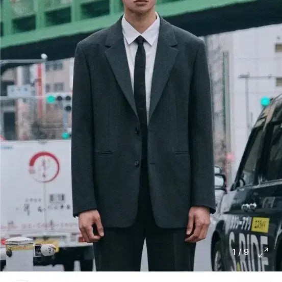 [BUNJANG] STCO Oversized Charcoal Suit Set Top (110-115) Bottoms (34-36) / stco 오버핏 차콜 수트 셋업 상의(110-115) 하의 (34-36)