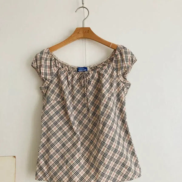 [BUNJANG] Burberry Check Blouse Size 38 / 버버리 체크 블라우스 38