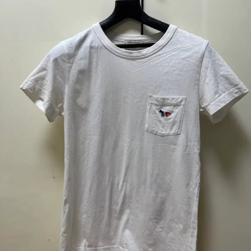 [BUNJANG] Maison Kitsuné White Short Sleeve T-Shirt Chilax Fox Patch / 메종키츠네 반팔티 화이트 칠랙스 폭스 패치