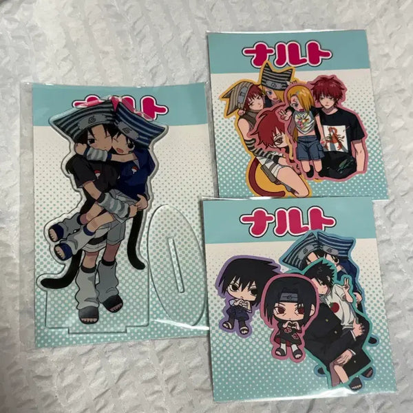 [BUNJANG] Ura Narutoboutique Naruto Acrylic Standee & Sticker Bundle (Itachi, Sasuke, Sasori, Deidara) / 우라님 나루토 통판 아크릴 스탠드 스티커 일괄 이타치 사스케 사소리 데이다라