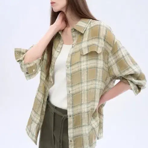 [BUNJANG] TIME Check Shirt / (새상품)한섬타임 체크셔츠