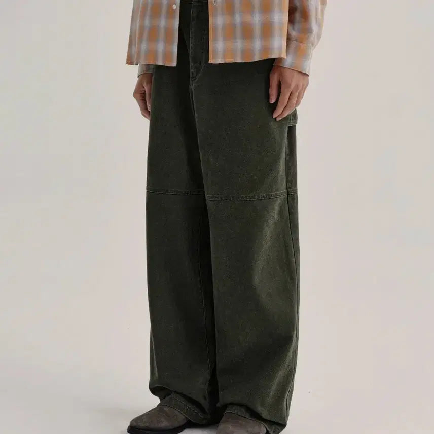 [BUNJANG] KIMUIR Garment Washed Carpenter Pants Khaki / (L) 키뮤어 가먼트워싱 카펜터 팬츠_카키