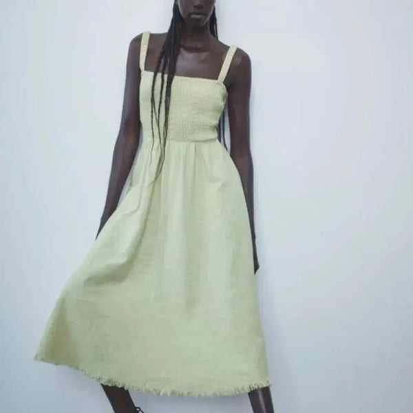 [BUNJANG] ZARA Green Resort Dress / 자라 zara 그린 휴양지원피스