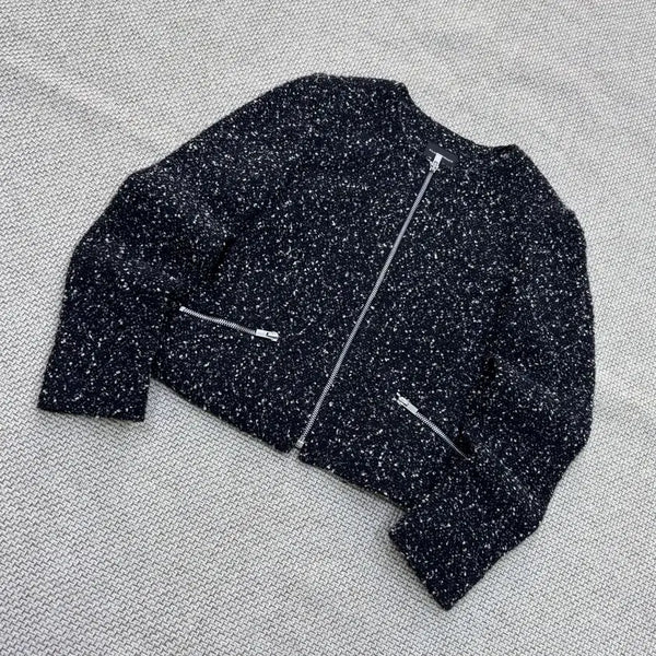 [BUNJANG] Club Monaco Women's Tweed Zip-Up Jacket / 2 클럽모나코 여성 트위드 집업 자켓 0723E2