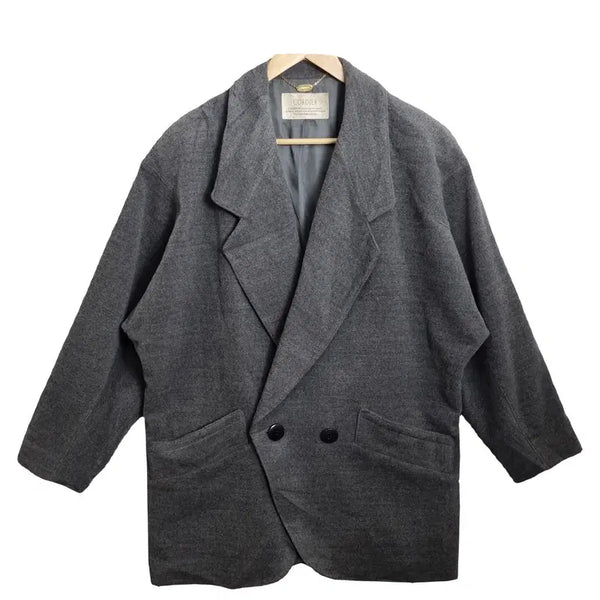 [BUNJANG] CORDier Gray Oversized Wool Blazer / CORDIER 그레이 오버핏 블레이저 [F] 울 100% 빈티지 박시핏 울자켓