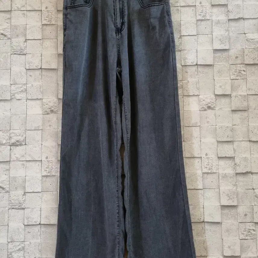 [BUNJANG] Tencel Wide Leg Jeans / 텐셀 진그레이 부들진청스판와이드 팬츠