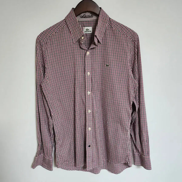 [BUNJANG] Lacoste Men's Logo Check Long Sleeve Shirt / H51 라코스테 남성 셔츠 로고 남자 체크 긴팔