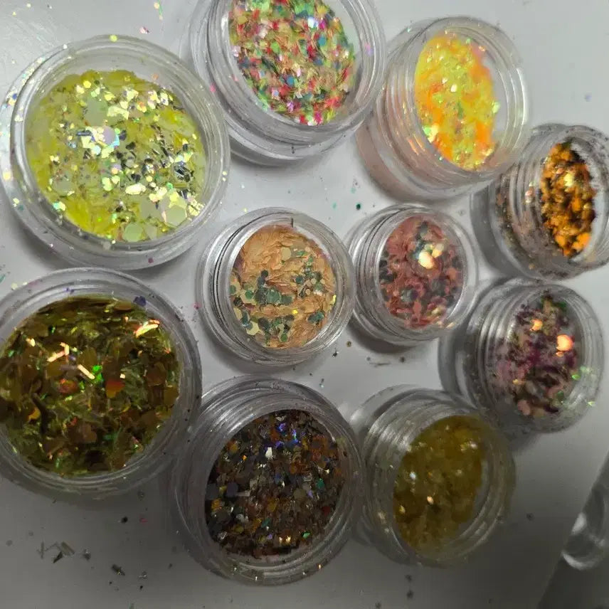 [BUNJANG] Nail Glitter Set (10 Colors) / 네일 글리터 10종 세트