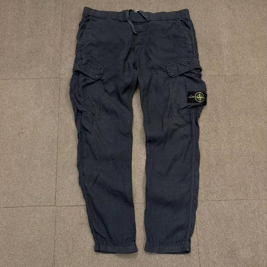 [BUNJANG] Stone Island Linen Slim Fit Cargo Pants Size 32 / 스톤아일랜드 린넨 슬림 카고 팬츠 32