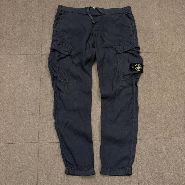 [BUNJANG] Stone Island Linen Slim Fit Cargo Pants Size 32 / 스톤아일랜드 린넨 슬림 카고 팬츠 32
