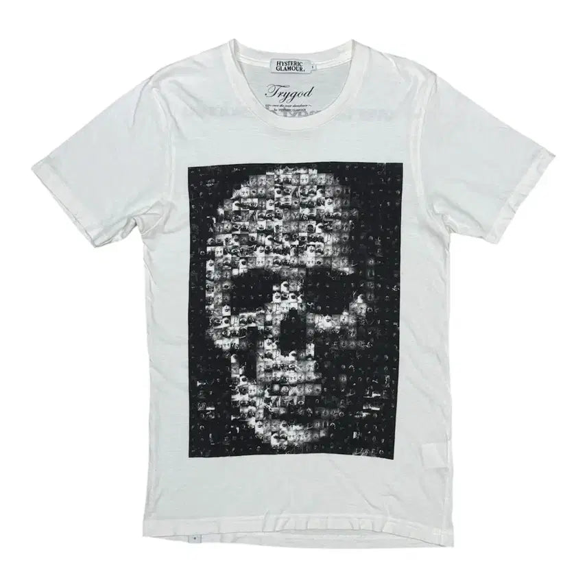 [BUNJANG] Hysteric Glamour Mosaic Skull Graphic T-Shirt / 히스테릭 글래머 모자이크 기법 해골 그래픽 반팔 티셔츠