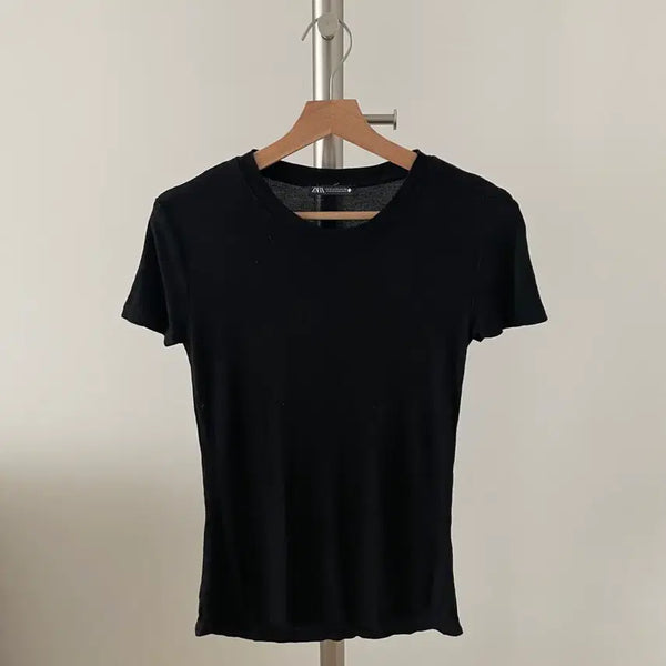 [BUNJANG] ZARA Viscose Short Sleeve T-Shirt / 자라(ZARA) 비스코스 반팔 티셔츠