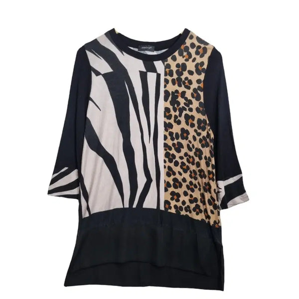 [BUNJANG] ARMONIE Animal Pattern Blouse (Zebra, Leopard) / ARMONIE 애니멀 패턴 블라우스 [S] 지브라 레오파드 호피무늬 여성