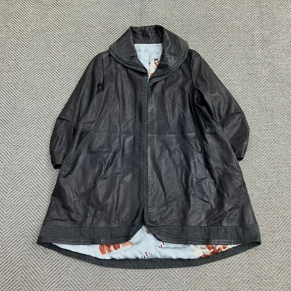 [BUNJANG] Son Jung Wan High Neck Lambskin Leather Jacket / 손정완 하이넥 양가죽자켓 v5534