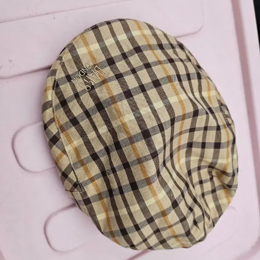 [BUNJANG] DAKS Check Hunting Cap Beige / 닥스 체크 헌팅캡 베이지