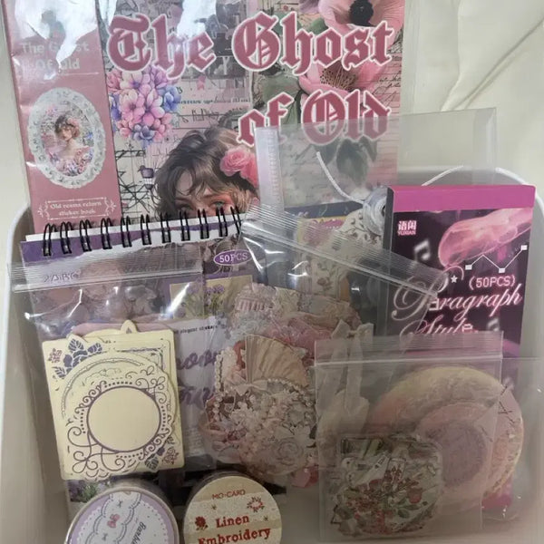 [BUNJANG] Pink Romantic Deco Paper Sticker Pack / 핑크 로맨틱 다꾸 스티커 데코페이퍼 팩
