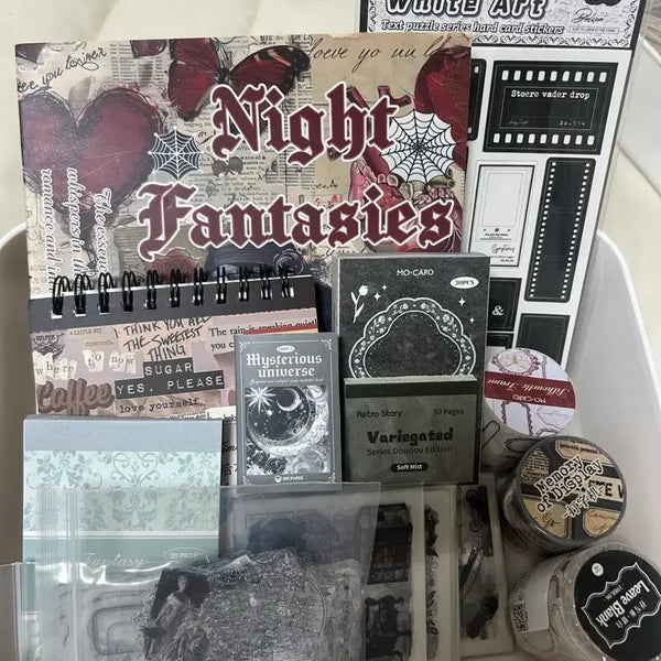 [BUNJANG] Dark Vintage Journaling Sticker Deco Paper Pack / 다크 빈티지 다꾸 스티커 데코페이퍼 팩