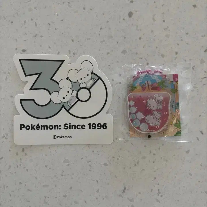 [BUNJANG] Pokemon 30th Anniversary Sandshrew Sticker & Piloswine Shaker Charm / 포켓몬 30주년 두리쥐 스티커 & 파밀리쥐 쉐이커 퀴링