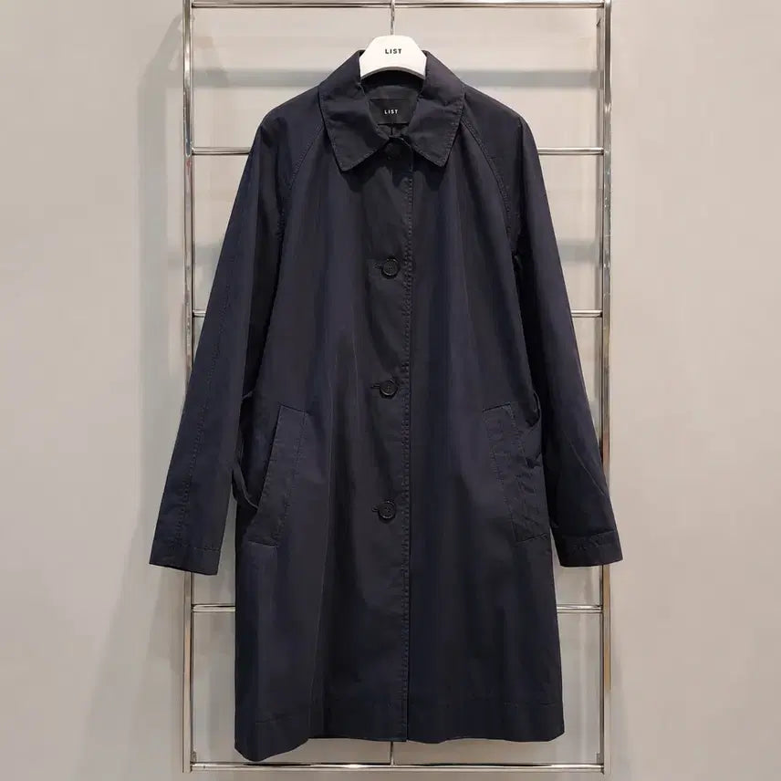 [BUNJANG] LIST Modern Washed Navy Trench Coat Jacket / 리스트 모던한 워싱네이비 트렌치코트자켓