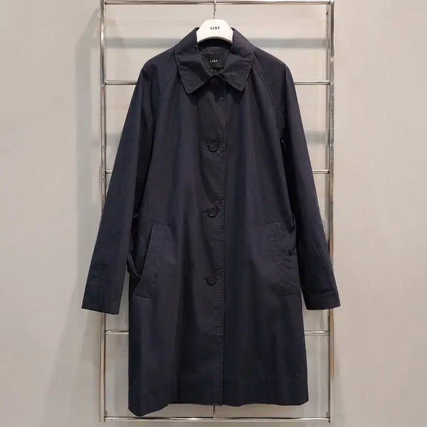 [BUNJANG] LIST Modern Washed Navy Trench Coat Jacket / 리스트 모던한 워싱네이비 트렌치코트자켓