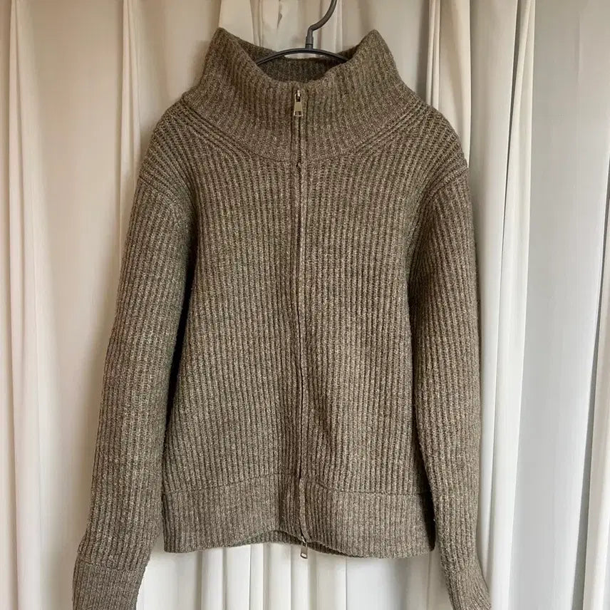 [BUNJANG] Common Unique Two-Way Zip-Up Cardigan Light Brown / 커먼유니크 투웨이 집업가디건 라이트브라운
