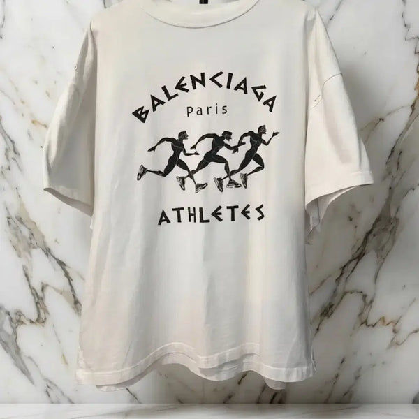 [BUNJANG] Balenciaga Marathon Oversized T-Shirt White XS / [정품]발렌시아가 마라톤 오버핏 티셔츠 화이트사이즈: XS