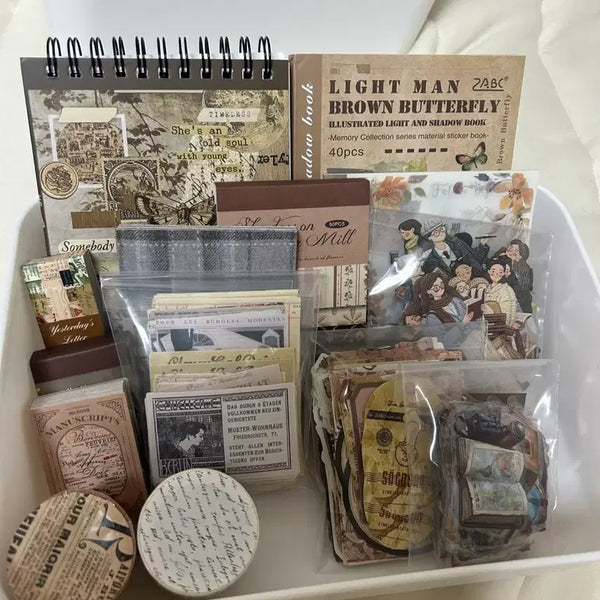 [BUNJANG] Classic Vintage Deco Paper Sticker Set / 클래식 빈티지 다꾸 스티커 데코페이퍼 팩