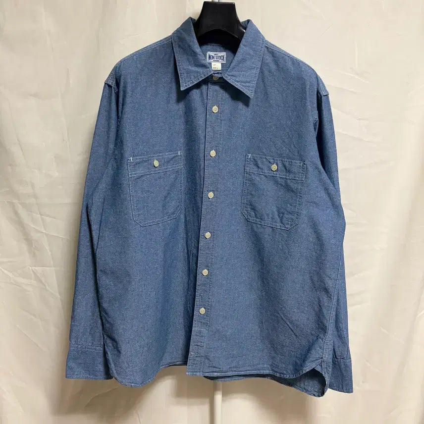[BUNJANG] Bronson Chambray Shirt Blue L / 브론슨 논스탁 샴브레이셔츠 / 블루, L