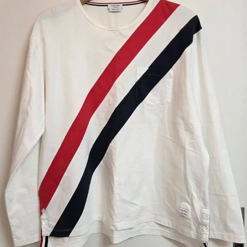[BUNJANG] Thom Browne Diagonal Pocket Long Sleeve T-Shirt / 톰브라운 다이애고널 포켓 긴팔 티셔츠