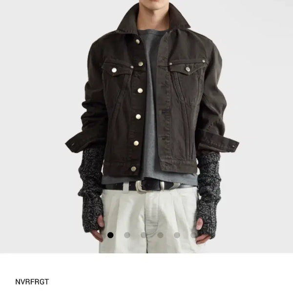 [BUNJANG] NVRFRGT 3D Trucker Jacket Dark Brown / NVRFRGT 3D 트러커 자켓 다크 브라운